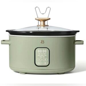 NWT Beautiful 6 Qt Programmable Slow Cooker, Sage Green by Drew Barrymore.